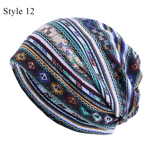 Elastic Women Men Beanies Hijab Hat Muslim Head Wrap Baggy Bonnet Chemo Caps Hat - Picture 15 of 30