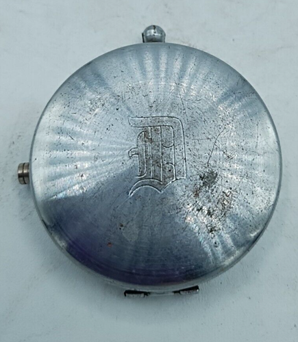 Vintage Chrome Monogrammed “D” Pocket Compass w/ Lid SB3 - 第 1/6 張圖片