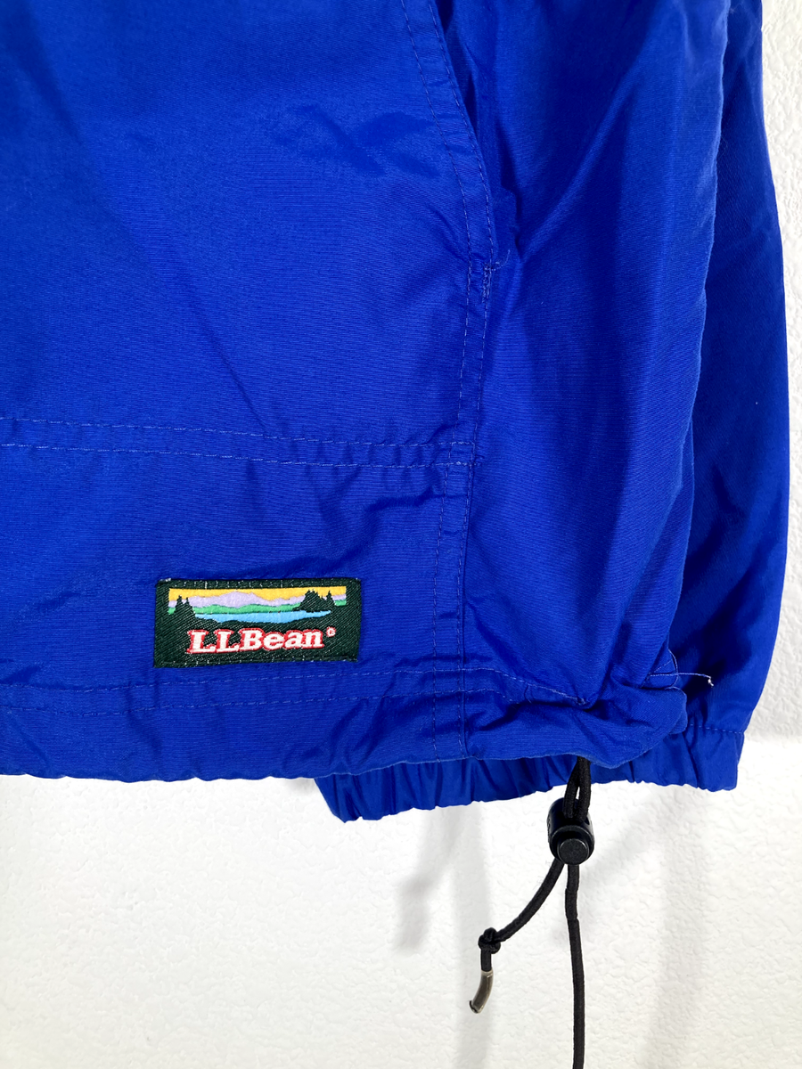 LL Bean Anorak Windbreaker Light Jacket Nylon Blue Made in USA