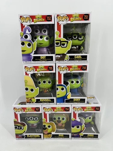 Lot 7 Funko Pop Alien Remix 767 Dug 754 Zurg 753 Dory 750 Carl 751 755 Dot 752