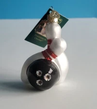 Old World Christmas Bowling Ball and Pins ~ Glass Glitter Ornament ~ 44024 New!