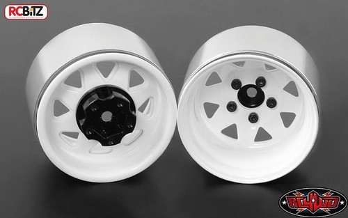 5 Lug Deep Dish Wagon 1.9" Steel Stamped Beadlock Wheels WHITE RC4WD Z-W0242 - Picture 1 of 7