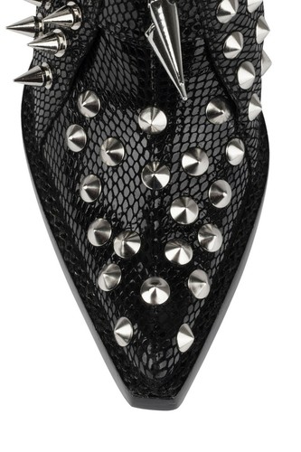Jeffrey Campbell schwarze Damen-Stiefeletten Westernabsatz Spikes Leder US 6 - Bild 5 von 6