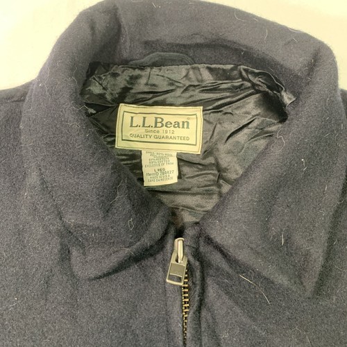 LL Bean Wool Jacket Mens Large Black Anchor Navy Sterlingwear Of Boston USA VTG - Picture 4 of 10