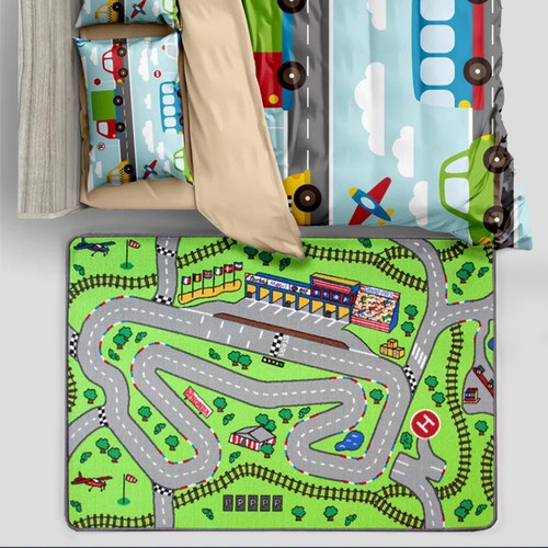 Play Town Village Roads Kids Mats Cheap Small Large Street Cars Childrens Rugs - Picture 22 of 49