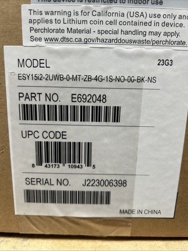 Elo Touch - E692048 - ESY15i2-2UWA-0-MT-4G-1S-NO-00-BK-NS *Open Box* NO DRIVE - Picture 2 of 2