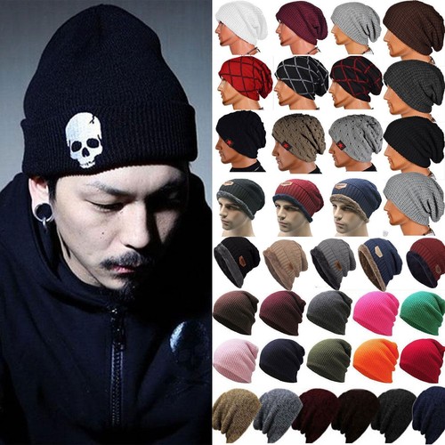 Women Men Winter Slouch Beanie Hat Unisex Skull Cap Baggy Hat Fashion Headwear- - Picture 2 of 45