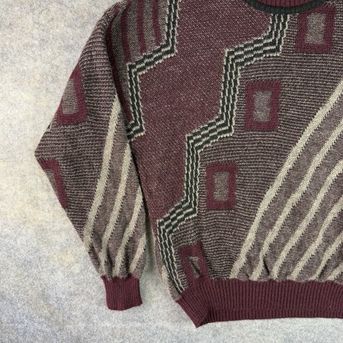 Vintage Pronto Uomo 90’s Sweater Mens Large Multicolor Coogi Like Wool Pull Over - Picture 5 of 15