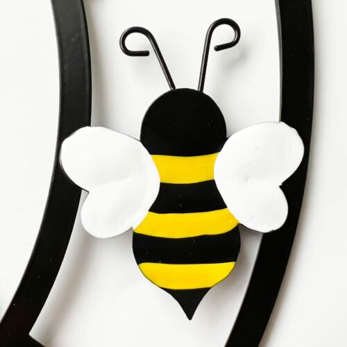 Welcome to Our Hive Metal Honey Bee Hanging Signs Wall Decor Front Door Wreath - Picture 4 of 7