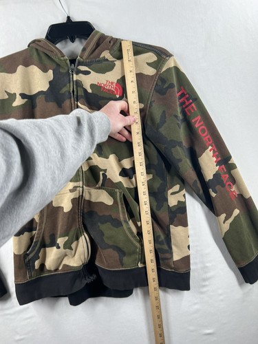 The North Face Pullover Hoodie Boys Size XL 18-20 Green Camouflage Long Sleeves - Picture 5 of 11