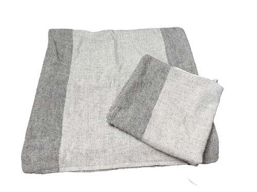 Crate and Barrel Marielle Lena Design Graphite 23" Wool Blend Pillow Covers Pair - Picture 1 of 6