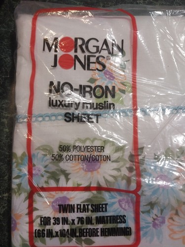 "DE COLECCIÓN MORGAN JONES DOBLE HOJA PLANA MARGARITA MEZCLA DE ALGODÓN FLORAL MUSELINA 39""X78" - Imagen 2 de 4