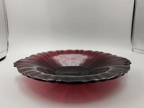 Anchor Hocking Old Cafe Round Tray Ruby Red 8" - Picture 2 of 3