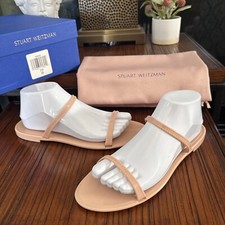 New Stuart Weitzman Women Size 9 Sawyer Nude Banded Flat Sandals Nordstrom