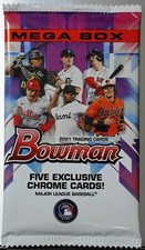 2021 Bowman Mega Box Chrome Refractor (MOJO) 5-Card Pack New Factory Sealed