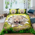 Wonderful Creeping Cheetah 3D Quilt Duvet Doona Cover Set Pillow case Print