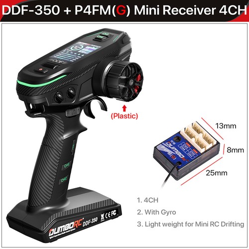 DUMBORC DDF-350 Telecomando con Ricevitore 2.4G 10CH per Serbatoio Auto Barca RC FHSS - Foto 24 di 28