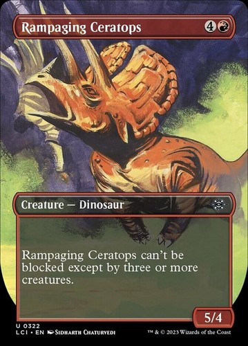 x4 Rampaging Ceratops - Borderless U MTG The Lost Caverns of Ixalan M/NM, Englis - Picture 1 of 1