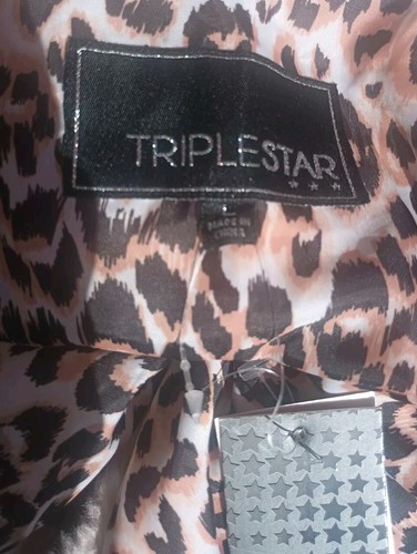 NWT Blush Furry Jacket Size Large by Triple Star Leopard Satin Lined MSRP $100 - Picture 4 of 5