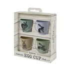 Eddingtons Country Hares Egg Cups (Set of 4) - Easter/Bunny Egg Pails/Buckets