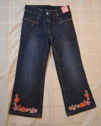 Gymboree LOVE IS IN THE AIR Tea Garden Denim Jeans Pants Foral Border NWT 5 6 - Picture 1 of 3