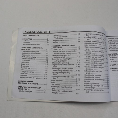 Genuine 2009 Yamaha YZF-R125 English Owners Manual 5D7F8199E1 - Picture 4 of 16