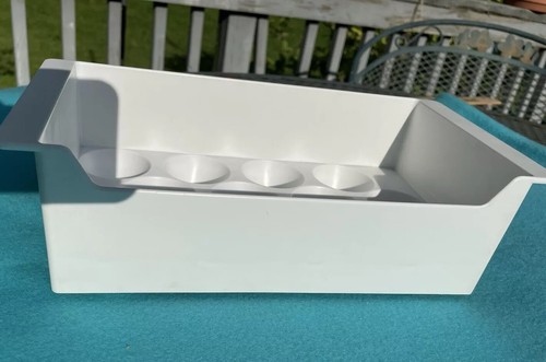 Vtg White Plastic Refrigerator Egg Carrier Tray Holder 12 Eggs Dozen - Picture 3 of 12