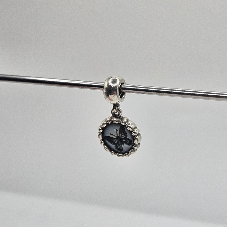 Genuine Pandora Charm Cameo Butterfly Dangle Agate ALE 925 #790865CAM - Image 3 of 4