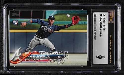 2018 Topps Update Rookie Debut Ronald Acuna Jr #US252 CSG 9 Mint Rookie RC