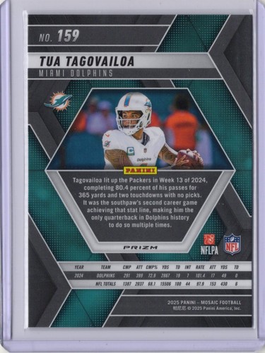 2025 Tua Tagovailoa Mosaic Prizm #159 Miami Dolphins - Picture 2 of 2