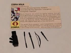 Vintage GI Joe Storm Shadow 1984 V1 Accessory Weapon Backpack File Card Lot