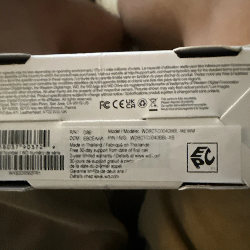Disco duro externo Western Digital 4 TB WDBBCTC0040BBL-WEWM - Imagen 2 de 2