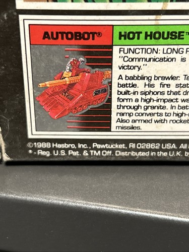 Vintage 1988 Hasbro Transformers Micromaster Battle Station Hot House BOX ONLY! - Picture 13 of 13