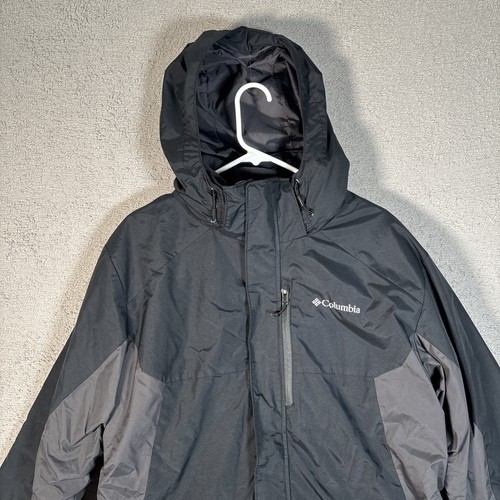 Columbia Mountain Parka 3 in 1 Giacca Uomo Taglia L Nero Grigio Tessuto Impermeabile - Foto 4 di 15