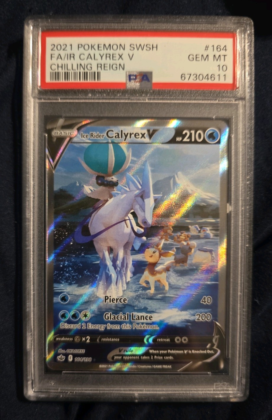 Calyrex V PSA 10 English Pokemon Card 164 Alternate Art 2021 Chilling Reign IR