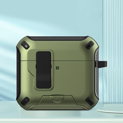 Für Apple AirPods 4. 3. 2. Gen/Pro 2 Stoßfest Armor Lock Case mit Ständer - Bild 27 von 34