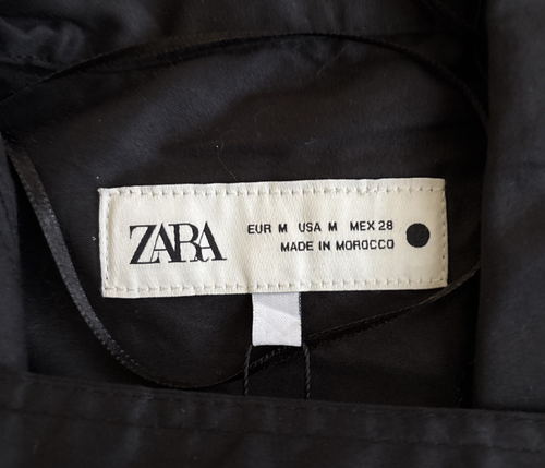 Neu mit Etikett Zara Damen schwarzes Midi Popeline Shirtkleid Gr. M 8804/261/800 - Bild 7 von 7