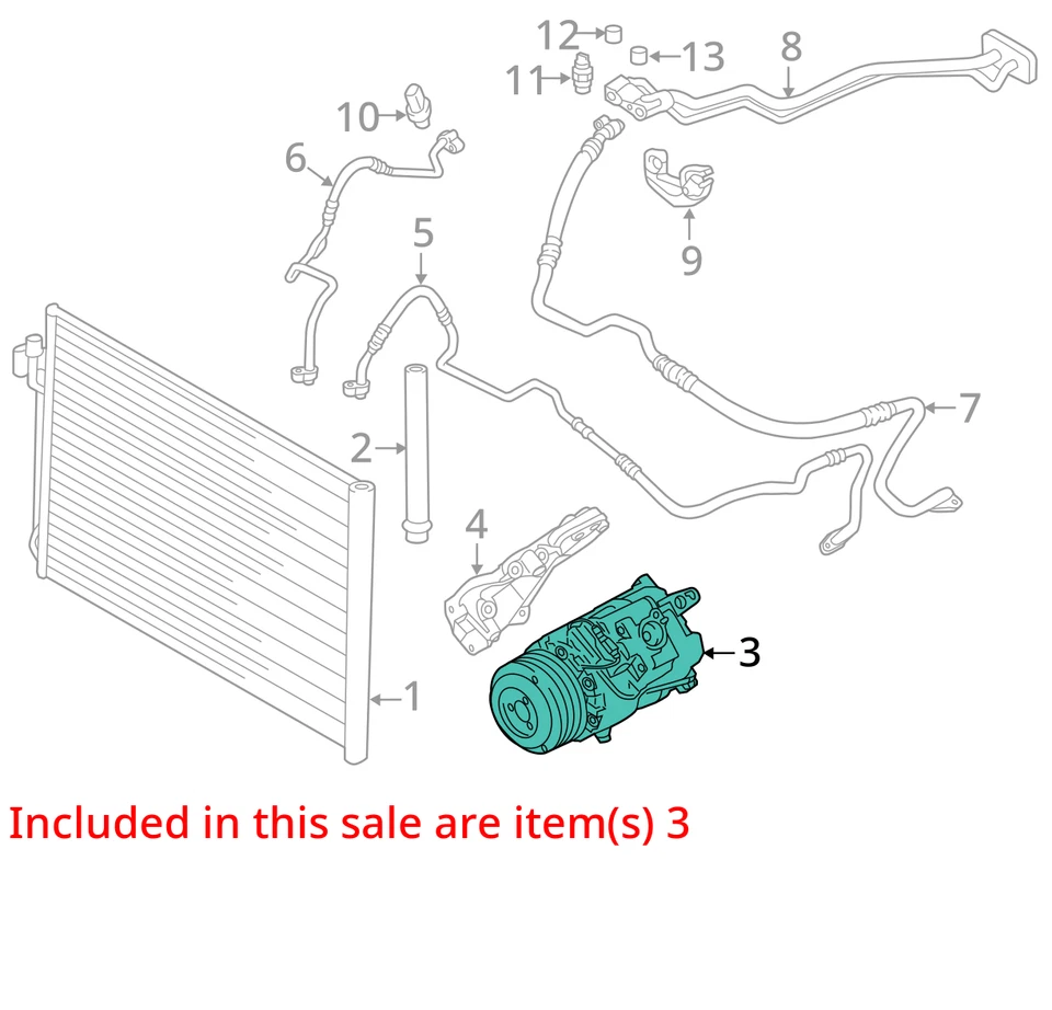 Compresor de aire acondicionado BMW 64529154072 OE probado para BMW 550I 2011-2016 Foto 4 de 4