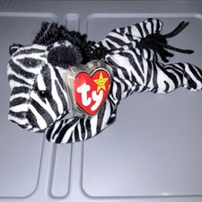 Ty Beanie Babies Zebra Plush Toy with Heart Tag