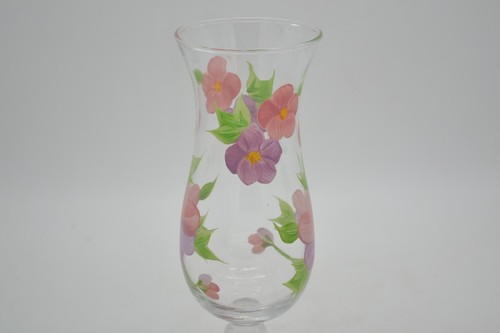 Vintage Hand Painted Glass Vase From Teleflora Beautiful And 8 in. Tall! - Picture 2 of 5