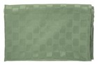 Green Checked Sateen Tablecloth 80"x62" Pre-Owned with Stains Rectangular