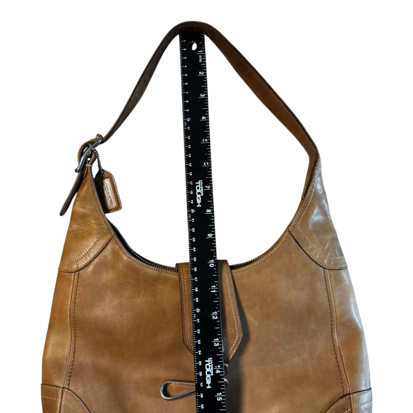 Vintage Coach Tan Hampton Clip Flap Hobo Shoulder Bag… - Gem