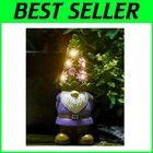 Handmade Waterproof Solar Gnome Statue with Succulent - Enchanting Yard Ornament