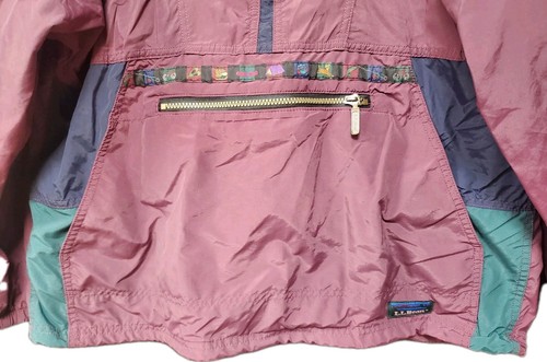 Vintage LL Bean Pullover Jacket Womens Largr Purple Nylon Hooded Anorak USA 90s - Picture 2 of 21