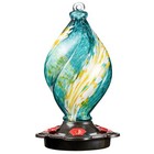 Ice Cream Shaped Spiral Hummingbird Feeder for Outdoors Hanging, Hand Blown G.
