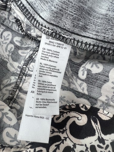 New Monsoon Scarf Print Poplin Dress UK 16 Black Cotton Midi - Picture 14 of 14