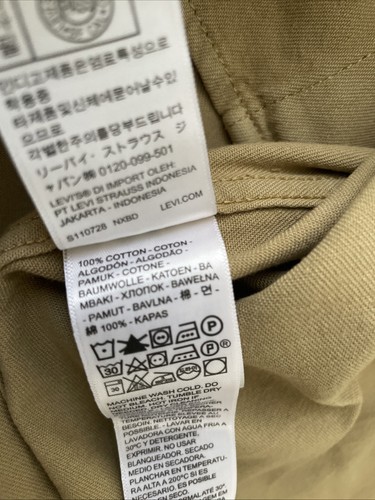 Camisa informal occidental con botones a presión perla manga larga beige XL de Levi’s para hombre - Imagen 8 de 12
