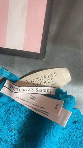 Vintage Victoria's Secret Blue Thong Panties Y2k Size Medium NWT - Picture 3 of 3