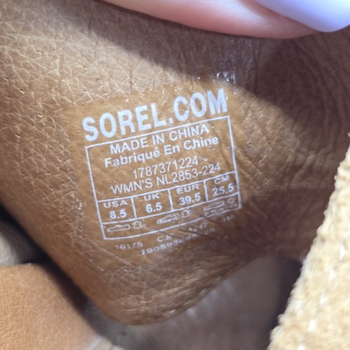 Sorel Sandals Womens 8.5 Tan Leather Platform Wedge Gladiator Wrap Ankle Strap - Picture 12 of 15