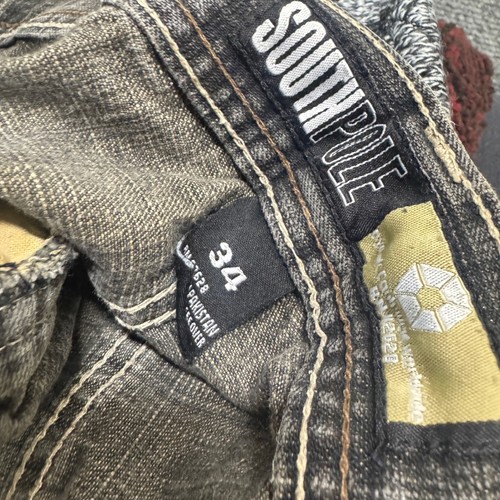 South Pole Jeansshorts Herren 34 helle Waschung Skater Baumwolle Baggy schwarz Y2K - Bild 5 von 13